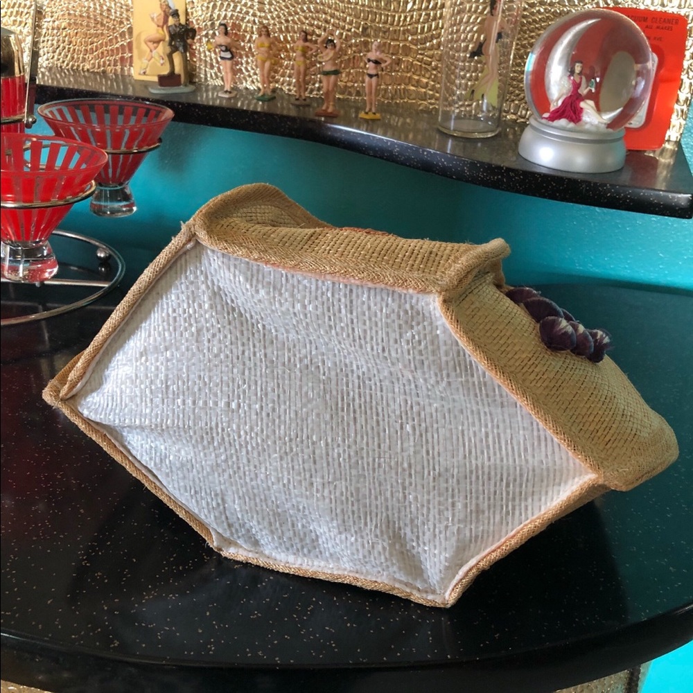 SOLD Vintage 1940s Purse straw bag Souvenir fruit - Picture 6 of 6